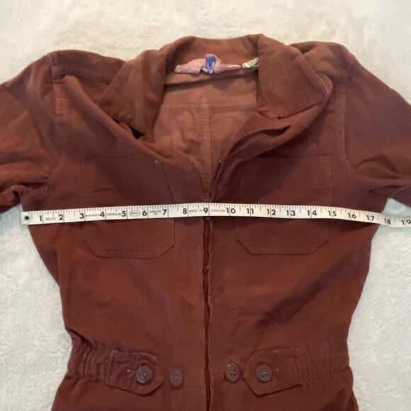 VTG Coverall Jumpsuit Womens M Corduroy Flare Wide Leg Groovy 70s Retro Brown - Picture 13 of 16